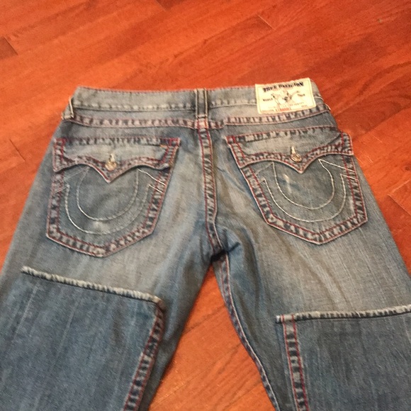 True Religion Straight Leg Distressed Denim Jeans - Picture 7 of 9